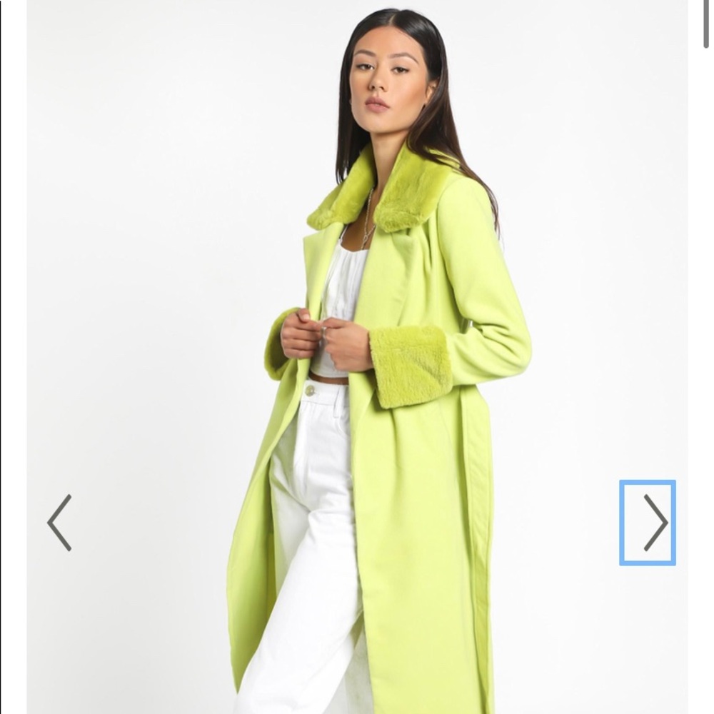 Showpo’s Manhattan Mornings Coat in Green, in Sz. 8 (S)